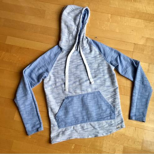 Free Planet  Two-Toned Pullover Hoodie Tunic, Blue, Size M