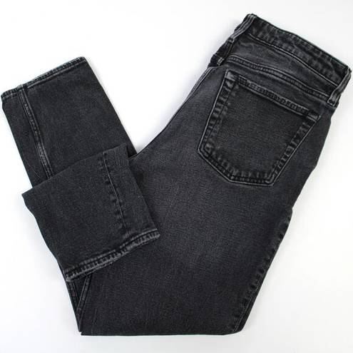 Abercrombie & Fitch  Womens 8 Simone High Rise Slim Jeans Black Grunge Distressed