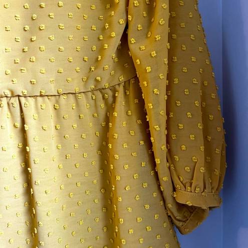 Bohme  | Antionette Alma Polka Dot Peplum Blouse in Mustard Size Medium