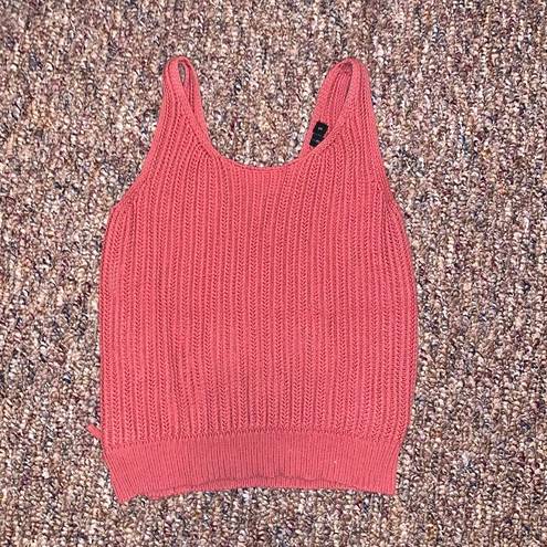 The Moon Women's & Madison  pink knitted tank top with a v back