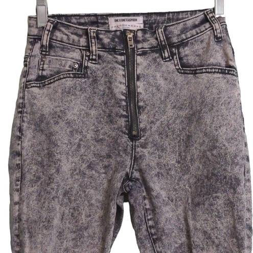 One Teaspoon  Womens Jeans High Waist Freebird II Tapered Gray Distressed Fray 26