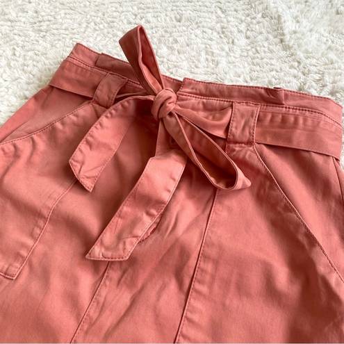 Hugo Boss  Utility Pocket Paperbag High Waist Belted Mini Skirt Size S Peach