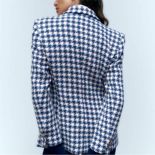 Houndstooth 💙💙Double Breasted  Blazer in Blue