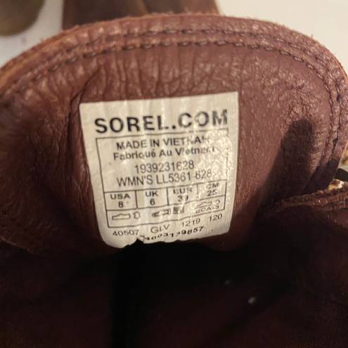 Sorel Cate Leather Lace Up Waterproof Combat Boots