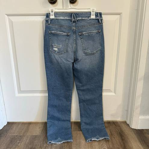 Good American NWT  Jeans Good Straight Under WB Fray Dark Wash Size 8/29