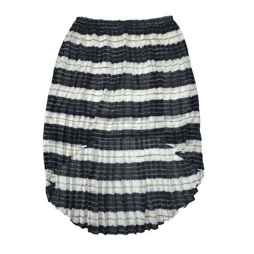 Harvé Benard Harve Benard Large Blue Line Stripe Hi Lo Striped Pleated Skirt Boho NWT