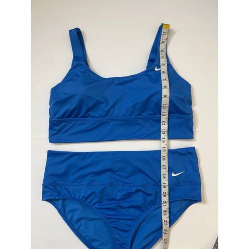 Nike Pacific Blue Midkini & High Waisted Bikini 2-Piece Swim Set Sz XL Women