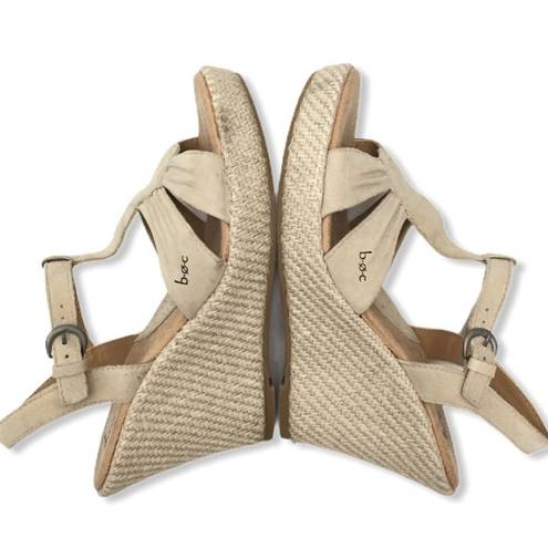 Born concept b.o.c  Beige T-Strap Suede Wedge