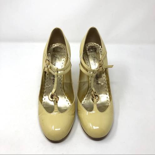 Juicy Couture patent leather stacked heels, size 9, made in Italy