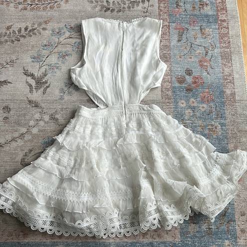 Rococo  Sand Tessa Lace Tiered Mini Dress in White NWT Size medium Retail $490