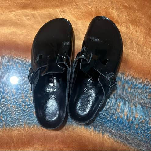 Birkenstock  Boston Clogs Black Patent Leather size 39