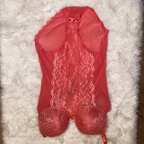 Daisy Fuentes Medium Coral Pink #Lace Bodysuit