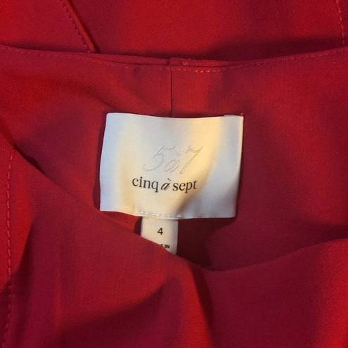 Cinq à Sept Cinq a Sept Jeanette Red Tie Shoulder Flare Mini Dress Size 4 NWT