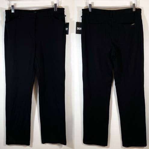 DKNY NWT  Women's Stretch Crepe Fixed Waist Skinny Pant Black Solid Size 8