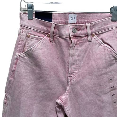 Gap  Denim High Rise Crop Carpenter Jeans Pink Size 27/4 New