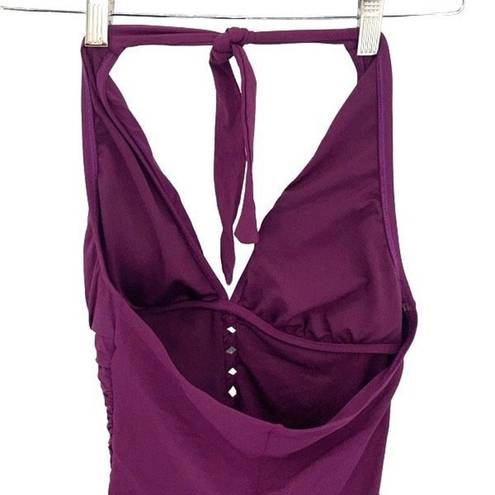 Bleu Rod Beattie  Womens Halter Twister Mio One-Piece Swimsuit Cherry Wine Size 4