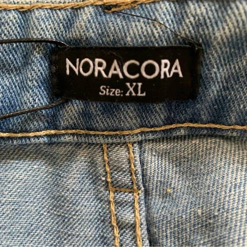 NWT Noracora cropped capri wide leg jeans light wash Size XL New!