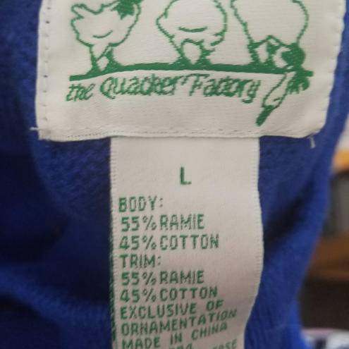 Quacker Factory  Blue Panda Sweater Size Large