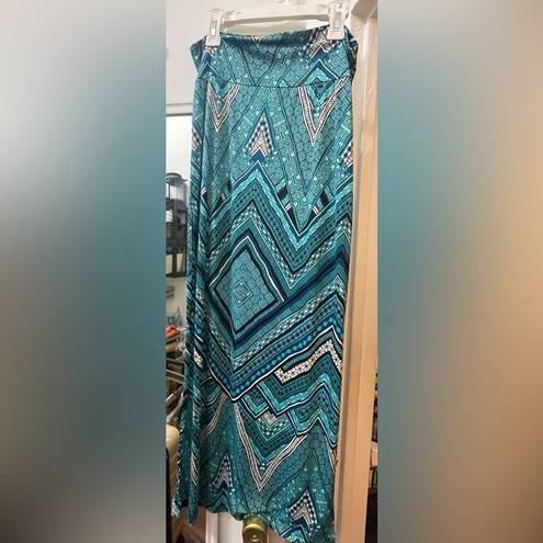 Printed Maxi Skirt Blue