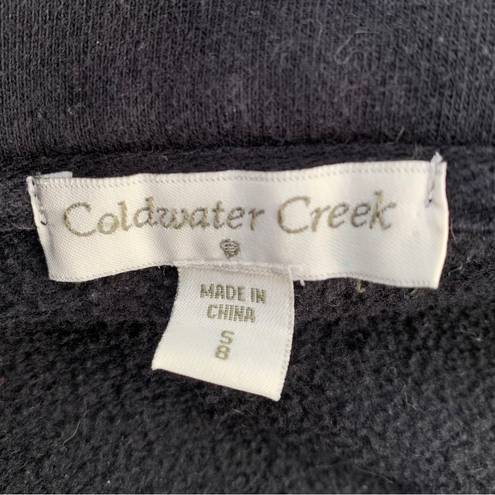 Coldwater Creek Black Cotton Blend Half Zip Pullover Sweater Women's Small