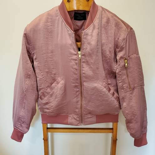 Love Tree  Pink Bomber Jacket S Gold Accents