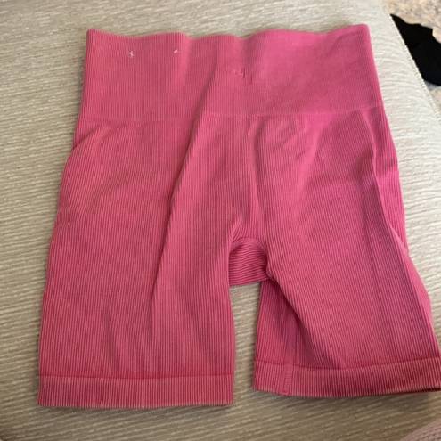 JoyLab Women's High-Rise Ribbed Seamless Bike Shorts 6" - ™ Berry Pink