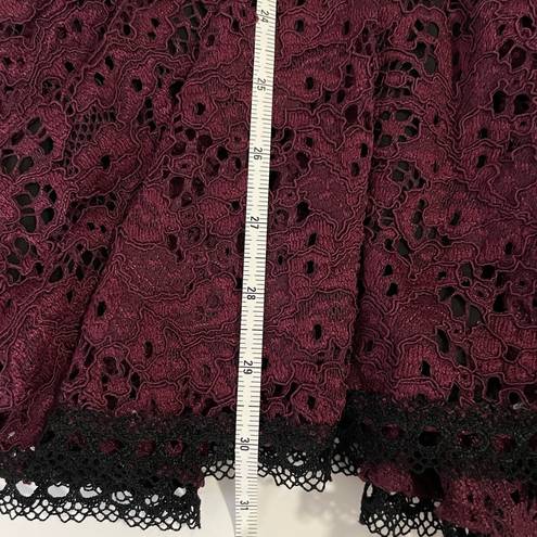 Alexis  Sophia Dress Burgundy Lace tie strap large midi long sleeve purple