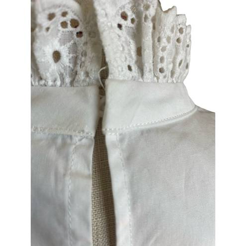 Free The Roses NWT  Short Sleeve White Lace Romantic Blouse Size Small