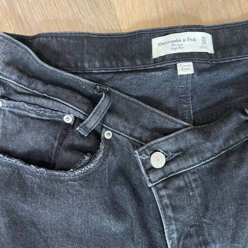 Abercrombie & Fitch  Women's Black Solid High Rise Dad Jeans Size 30/10