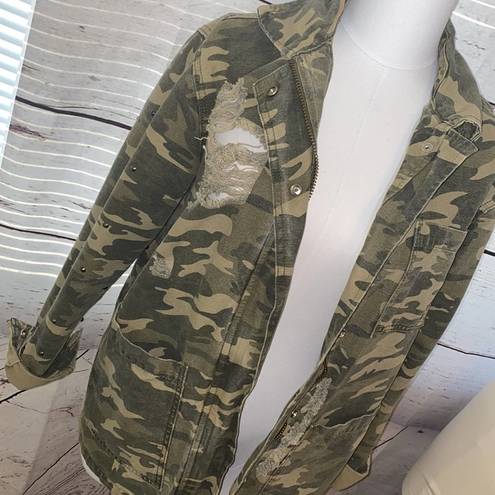 Gilded Intent Camo Destructed Oversized Jacket