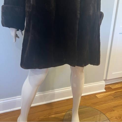 Onyx Galanos Black  Sheared Mink Fur Coat