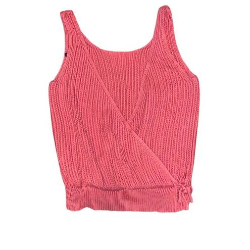 The Moon Women's & Madison  pink knitted tank top with a v back