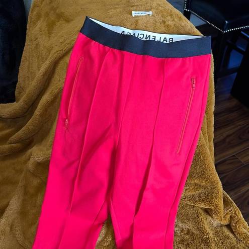 Balenciaga  Red Logo Waistband Leggings