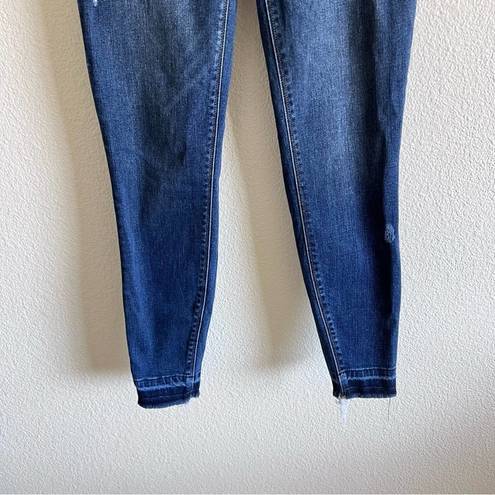 Spanx  Distressed Denim High Rise Elastic Waist Jeggings