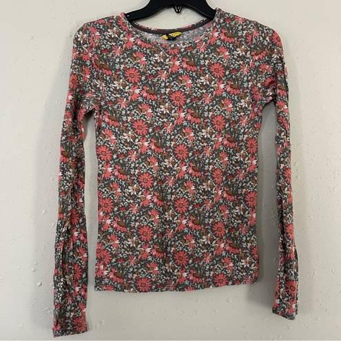 Prince And Fox  Pink Floral Long Sleeve T-Shirt Blouse Casual Spring Large