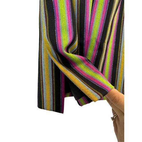 Christian LaCroix  100% Wool Striped Pencil Skirt 42 FR US 10 Multicolored Slit