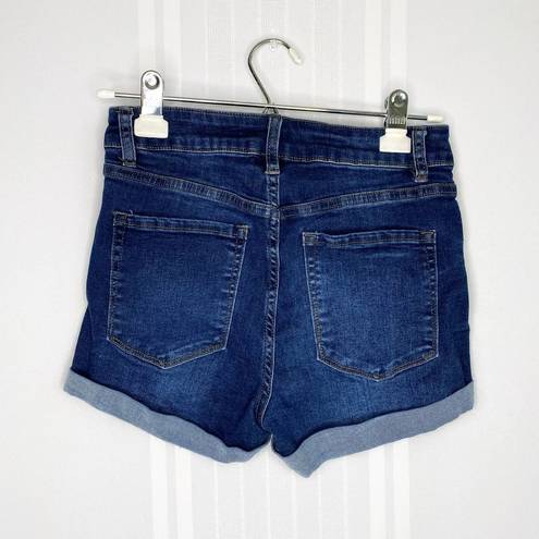 Miami  High Rise Cuffed Hem Jean Shorts Junior's Size 5 Blue w/ Pockets Summer