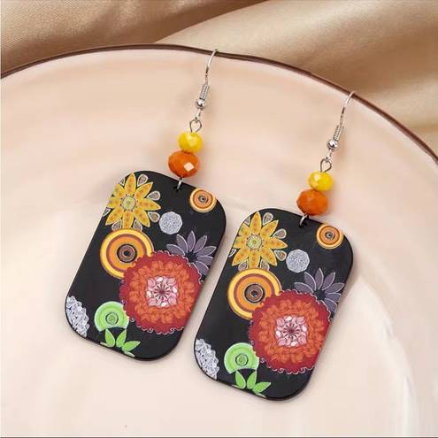 Daisy Exquisite Sunflower &‎  Pattern Dangle Earrings Bohemian Elegant Sty…