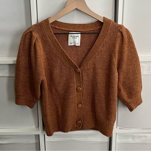 Abercrombie & Fitch  Brown Puff Sleeve Cardigan