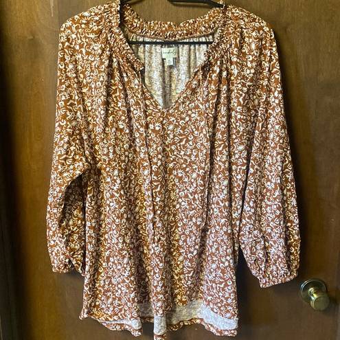 Wonderly Brown and white design cotton blouse by  size xl