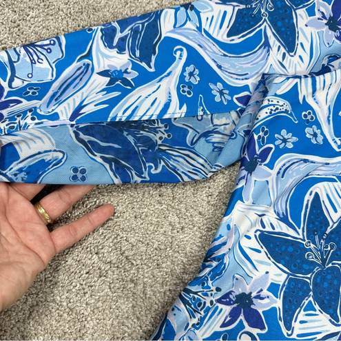 Gottex  Tops 1/4 Zip Longsleeve Floral Printed Blue High-Neck Golf Size L