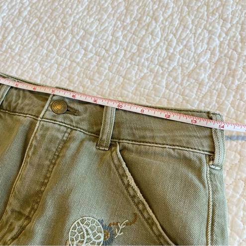 Anthropologie  Pilcro The Wanderer Barrel Patchwork Women's Pants Green 25