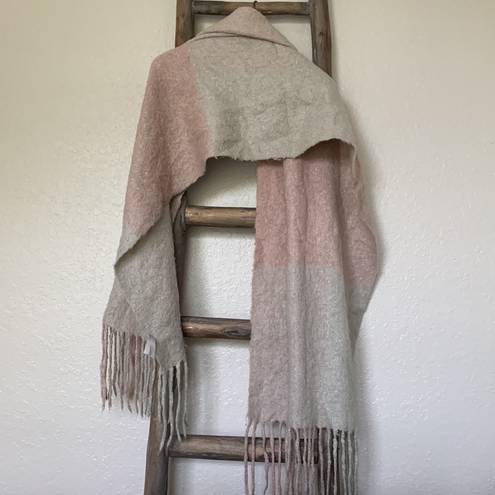 Charlotte Russe Warm Winter Scarf - Pink Gray Wrap Around