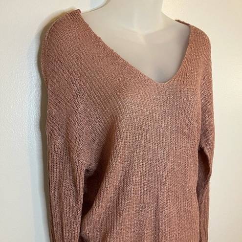 The Moon  & Madison Pink Knit Long Sleeve Sweater Size Small