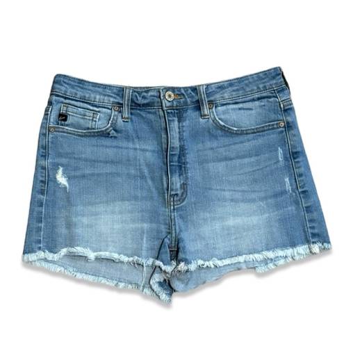 Elle KanCan  High Rise Fray hem shorts women’s size large Medium wash