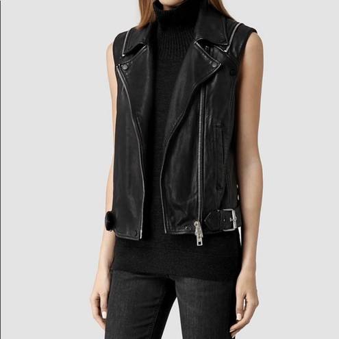 ALL SAINTS Range Leather Biker Jacket Vest