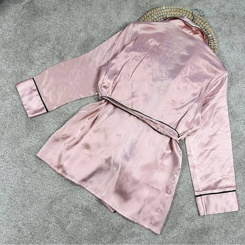 Mulberry THXSILK Women’s 19 Momme Mini Robe 100%  Silk Lotus Pink Size M