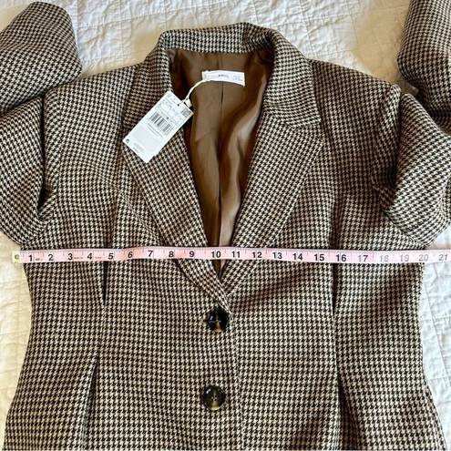 Mango  MNG Pleat Detail Blazer Houndstooth