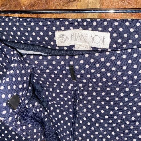 Eliane Rose  Navy Blue White Polka Dot Skinny Leg Flat Front Pants Women's Size 6