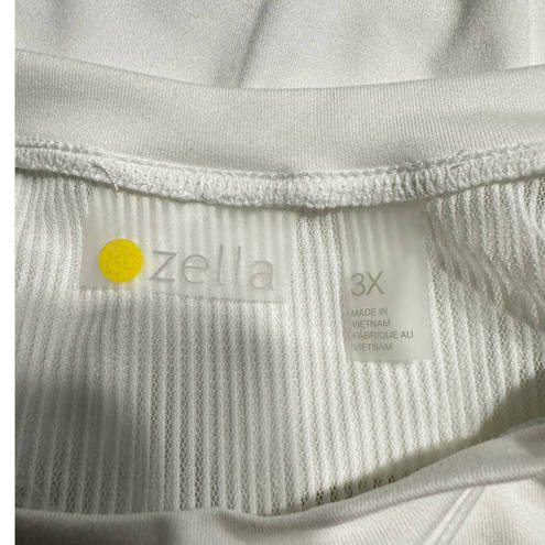 Zella  White Mesh Sheer Back Short Sleeve T-Shirt Women's Plus Sz 3X NWT